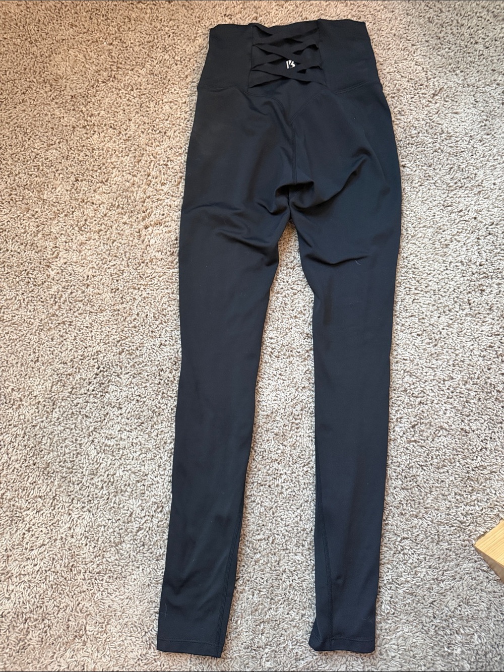 BuffBunny Black High-Waist Leggings with crisscross lace up design in back